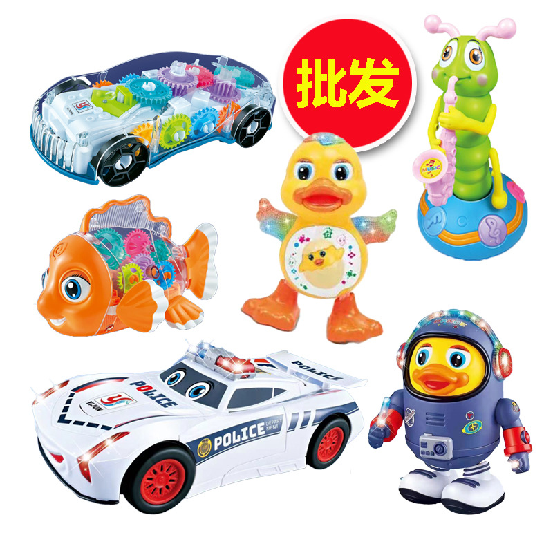 Cross-border electric universal transforming police car with dazzling lights, music, simulated gears, and mechanical principles, children's toy wholesale