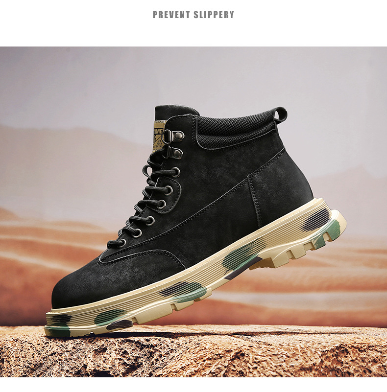 Martin syksyn korkeavartiset miesten ulkoiluun ja vuorikiipeilyyn tarkoitetut urheilukengät, liukumattomat, vedenpitävät aavikkomailaset_voghion.com