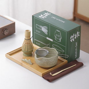 (Cross-border trading), green matcha, ceramic tea cup, tools set, 7 pieces
