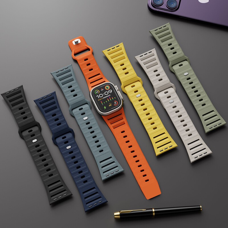Suitable for Apple Watch Apple Watch Strap, High-End Blinds, Mecha Style, Breathable Ultra2 Wristband