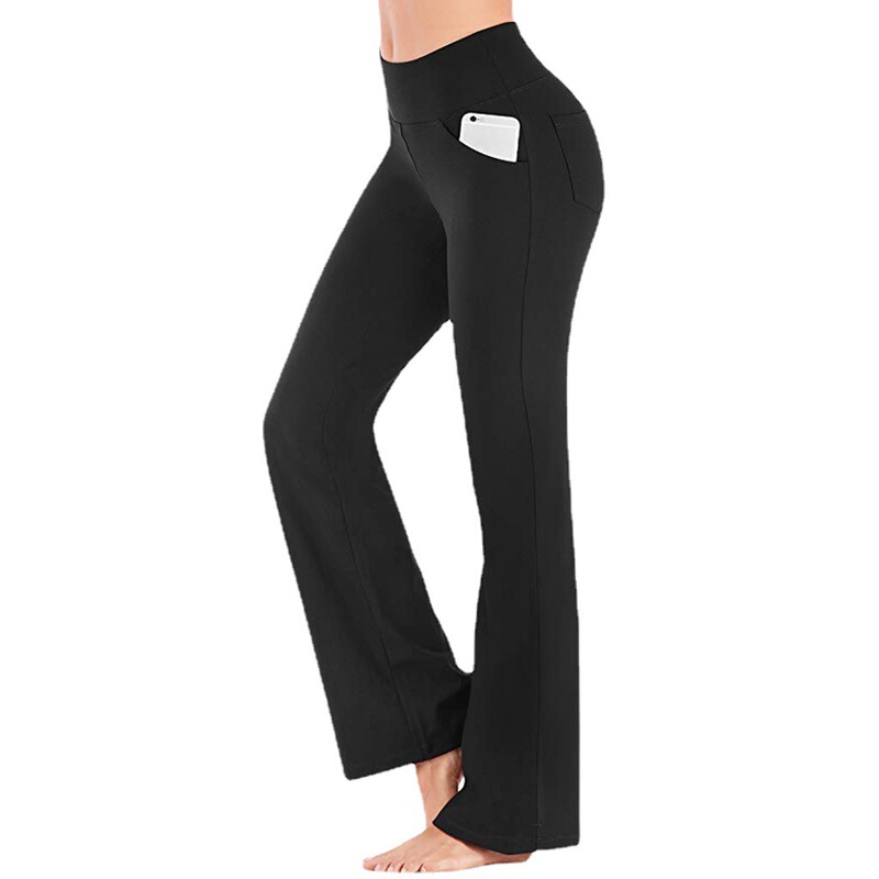 Wide-Leg Pocket Casual Sports High-Waisted Yoga Leggings for Women Yj322, Butt-Lifting and Slimming
