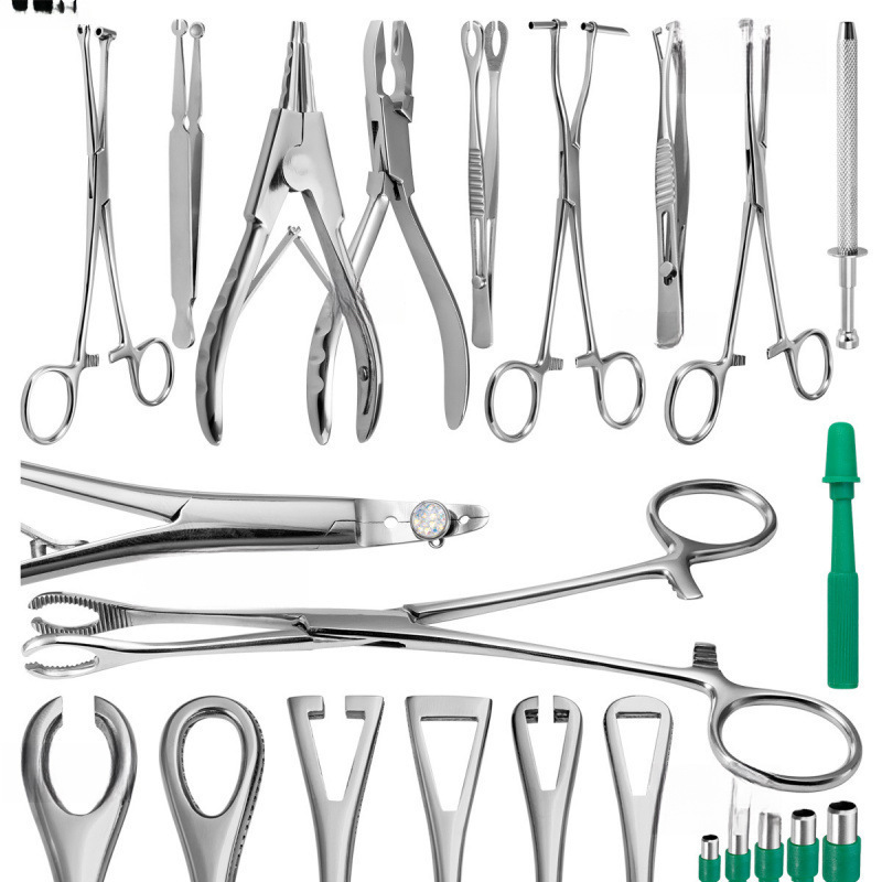 Cross-Border Professional Piercing Tool Pliers, Leather Drill, Tattoo Navel Piercing Positioning, Triangular Opening Pliers, Punching Tool