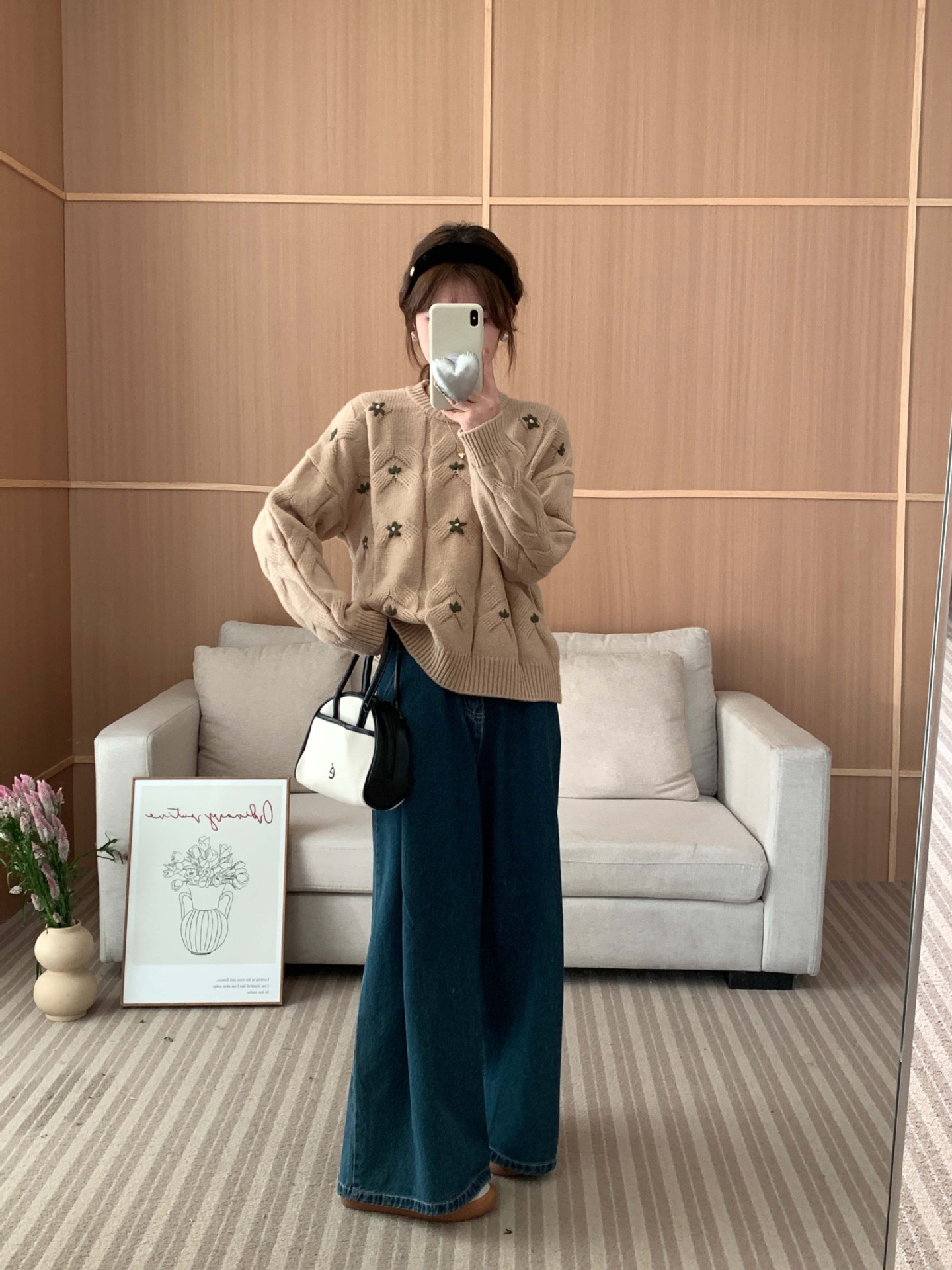 24 invierno Puyuan retro bordado suéter mujer 2024 otoño invierno nuevo estilo suave viento torcido redondo image 7