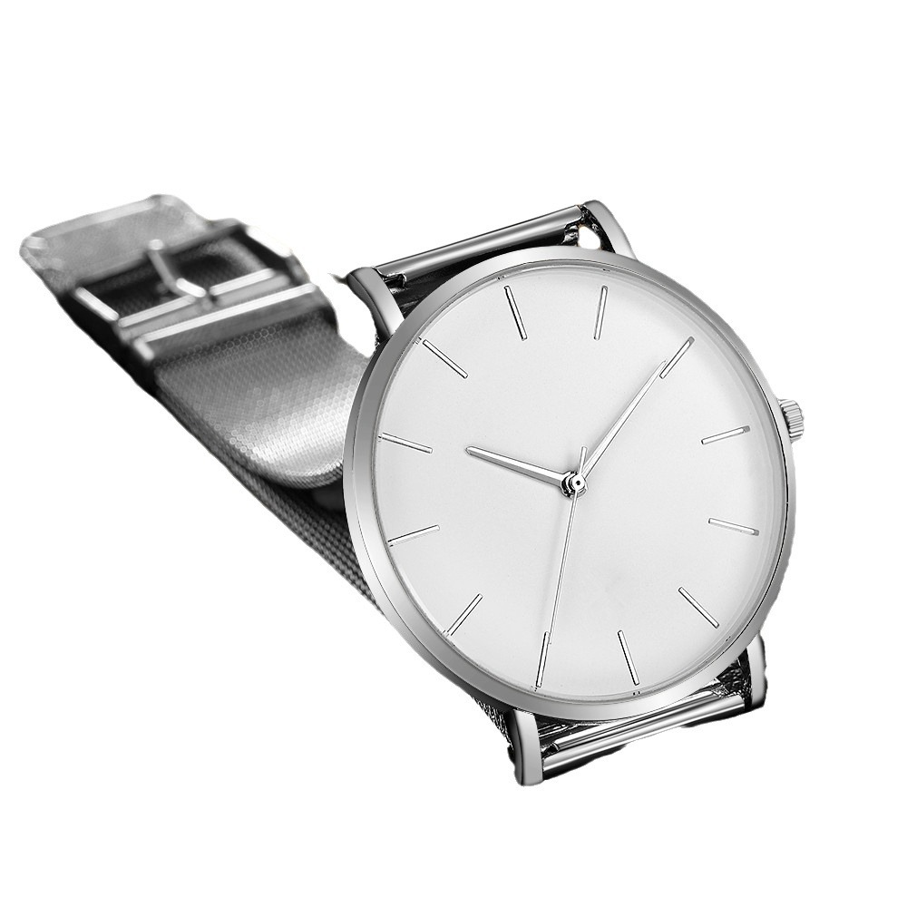 Reloj para hombre de gran venta, con un diseño elegante y sencillo, con movimiento de cuarzo, correa de malla y sin logotipo, ideal para estudiantes.