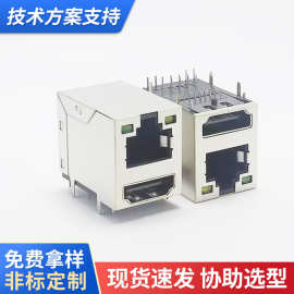批发网络插座双联体2.0接线网口连接器RJ45+HDMI组合双口连接器