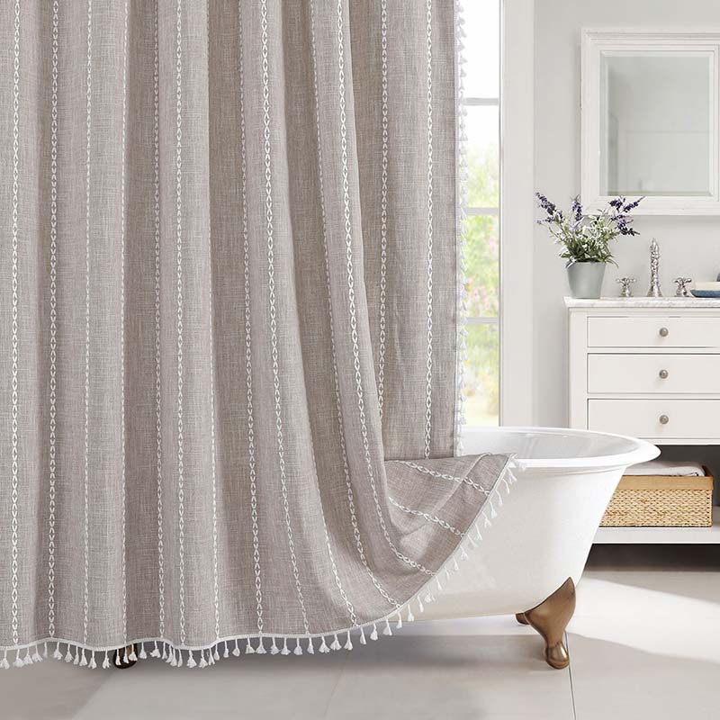 ✅ Cross-Border Shower Curtain, Jacquard Linen Waterproof and Mildew-Proof Shower Curtain, Fresh and Simple Bathroom Curtain, Partition Curtain for Bathroom