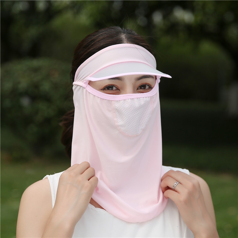 Spring and Summer New Arrival Sun Protection Face Mask for Women, Thin Sheer Chiffon Breathable Scarf, Outdoor Cycling Dustproof Sunshade Mask for Women