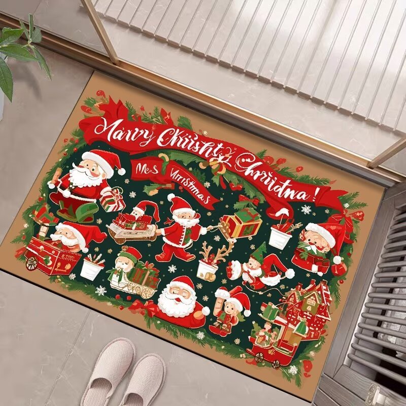 Amazon temu 卸売玄関クリスマスフロアマット吸水性と汚れにくい浴室のフロアマットクリスマス装飾カーペット|undefined