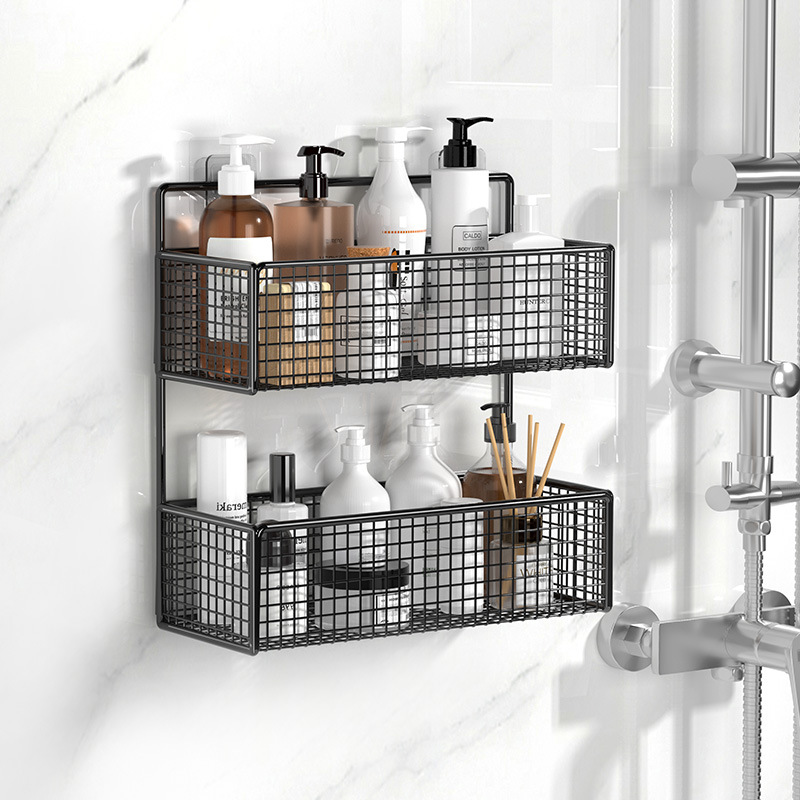 Estante de almacenamiento de baño Baño sin golpes baño inodoro lavabo montado en la pared estante de almacenamiento