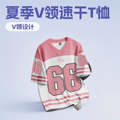 越境ECサイトtemu TK 夏の人気商品 Vネック半袖通気性シャツ デジタルプリント長袖 カスタムデザイン