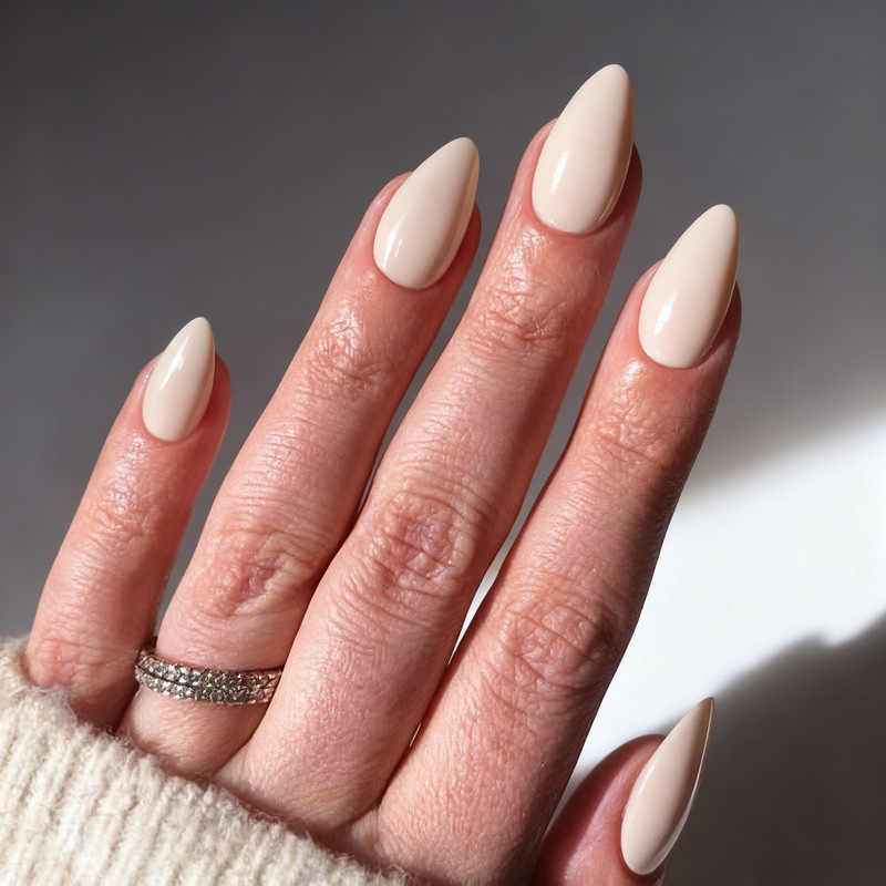 Cross-Border Best-Selling Manicure Nails, Simple Off-White Fake Nails, Small Fresh Long Almond Nails, Wearable Nails Wholesale Cross-Border Best-Selling Manicure Nails, Simple Off-White Fake Nails, Small Fresh Long Almond Nails, Wearable Nails Wholesale