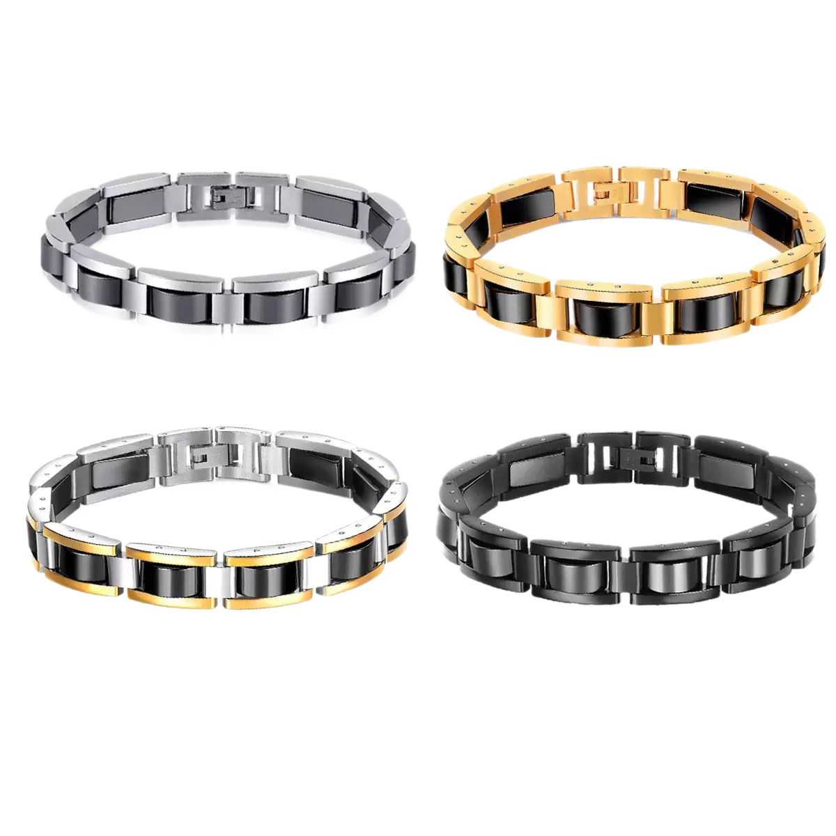 Herrearmbånd magnetisk i rustfrit stål med charms_voghion.com