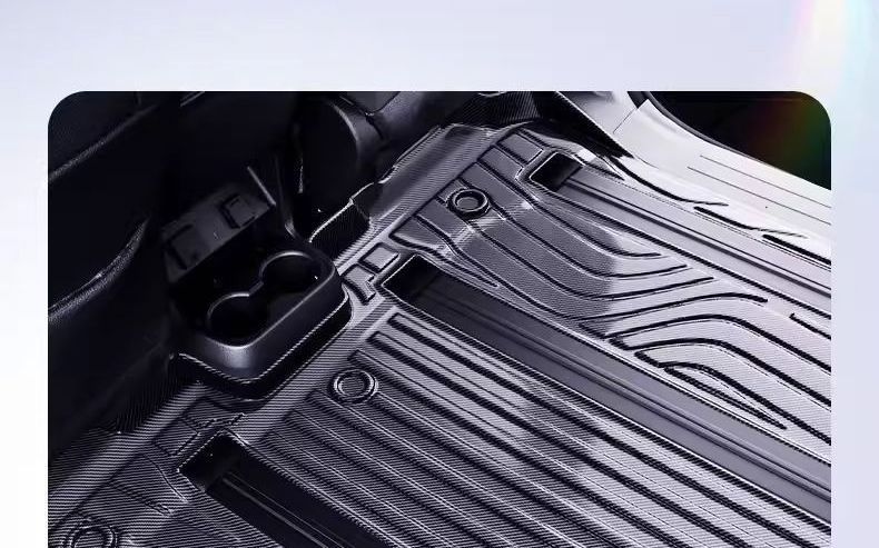 Toyota Sienna interior SI floor mats with fiber texture, 21-piece set, NATPE Via floor mats, EN carbon fiber, all-black model