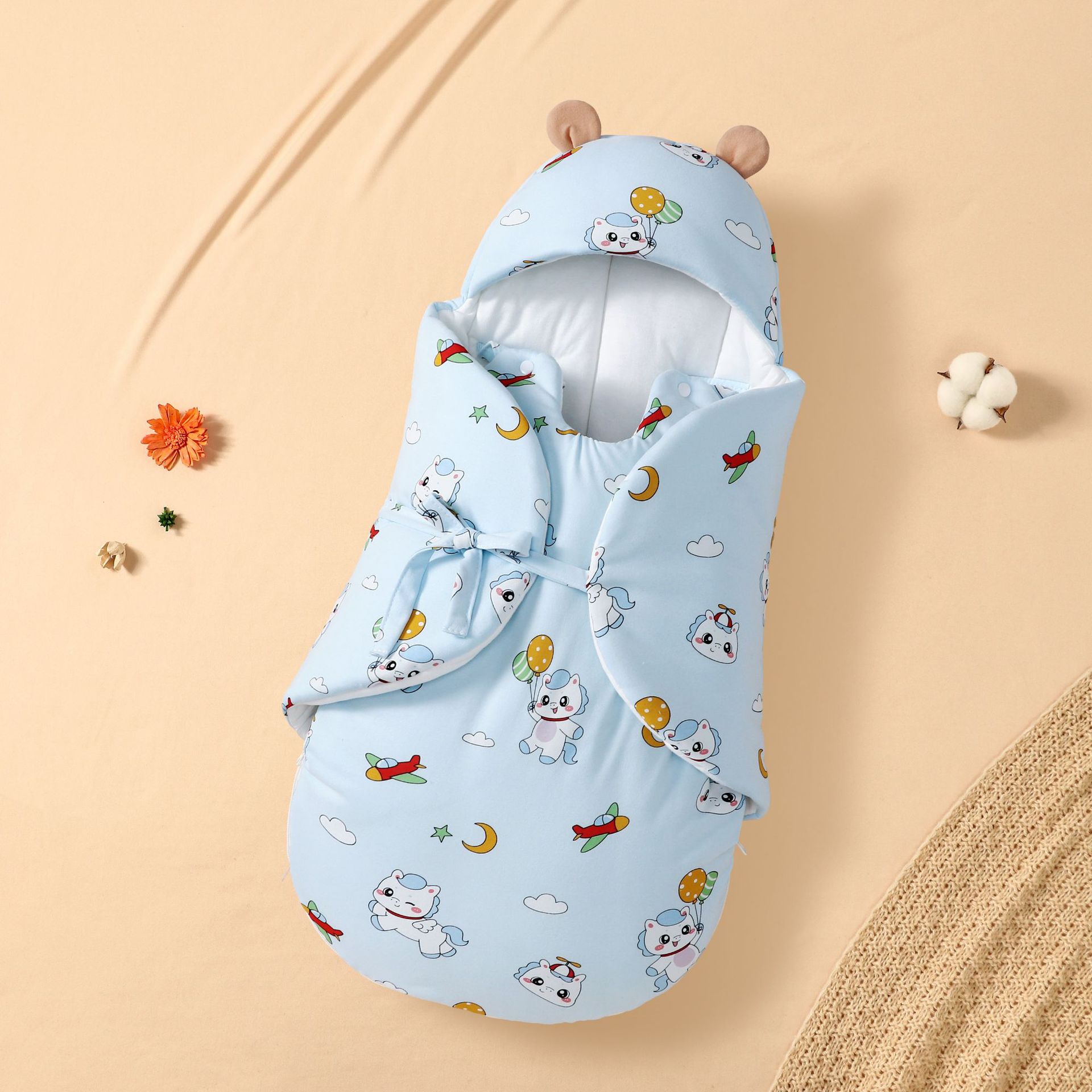 순면 침낭 블루 플라잉 포니