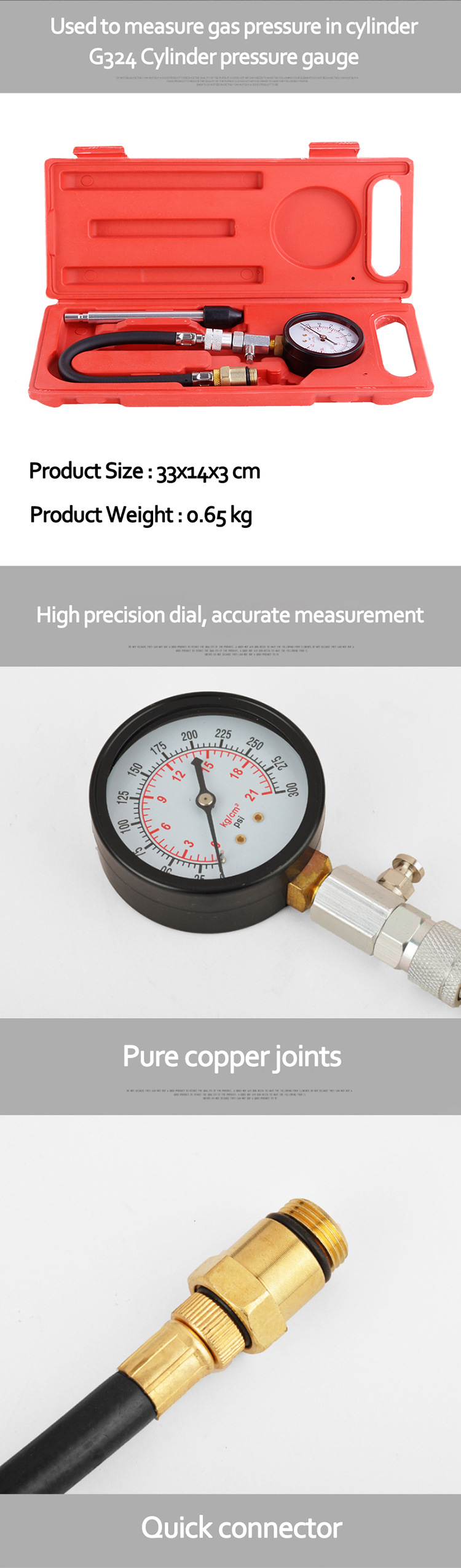 G324 auto repair cylinder pressure gauge gasoline available