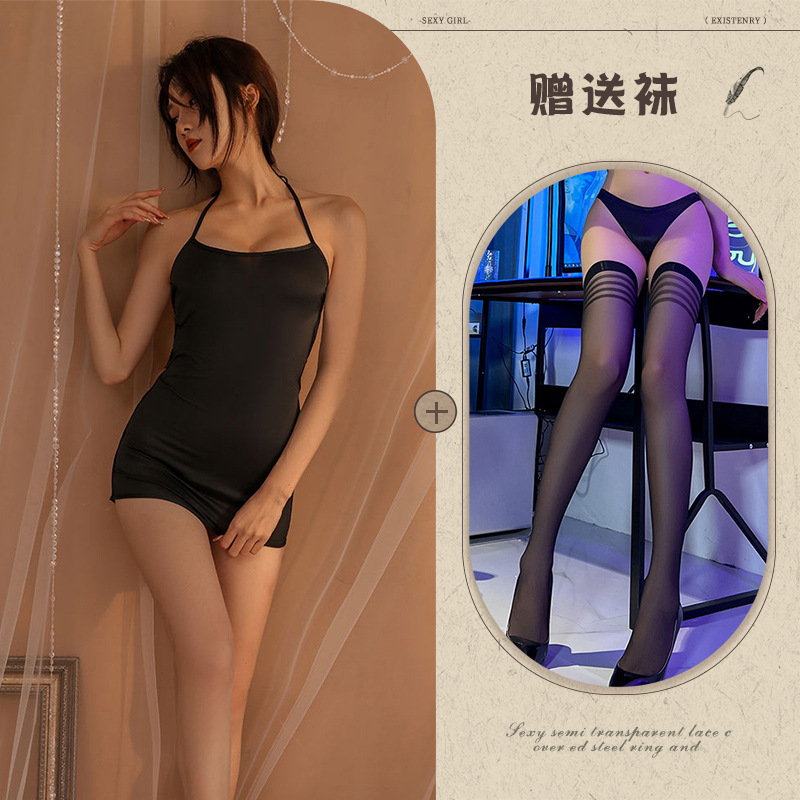 블랙+스트라이프 스타킹