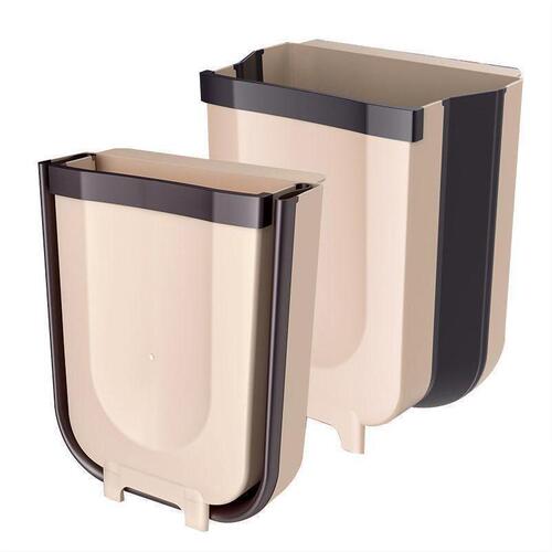 Wall-mounted trash bin kitchen waste sorting basket storage bucket household hanging foldable plastic trash bin wholesale