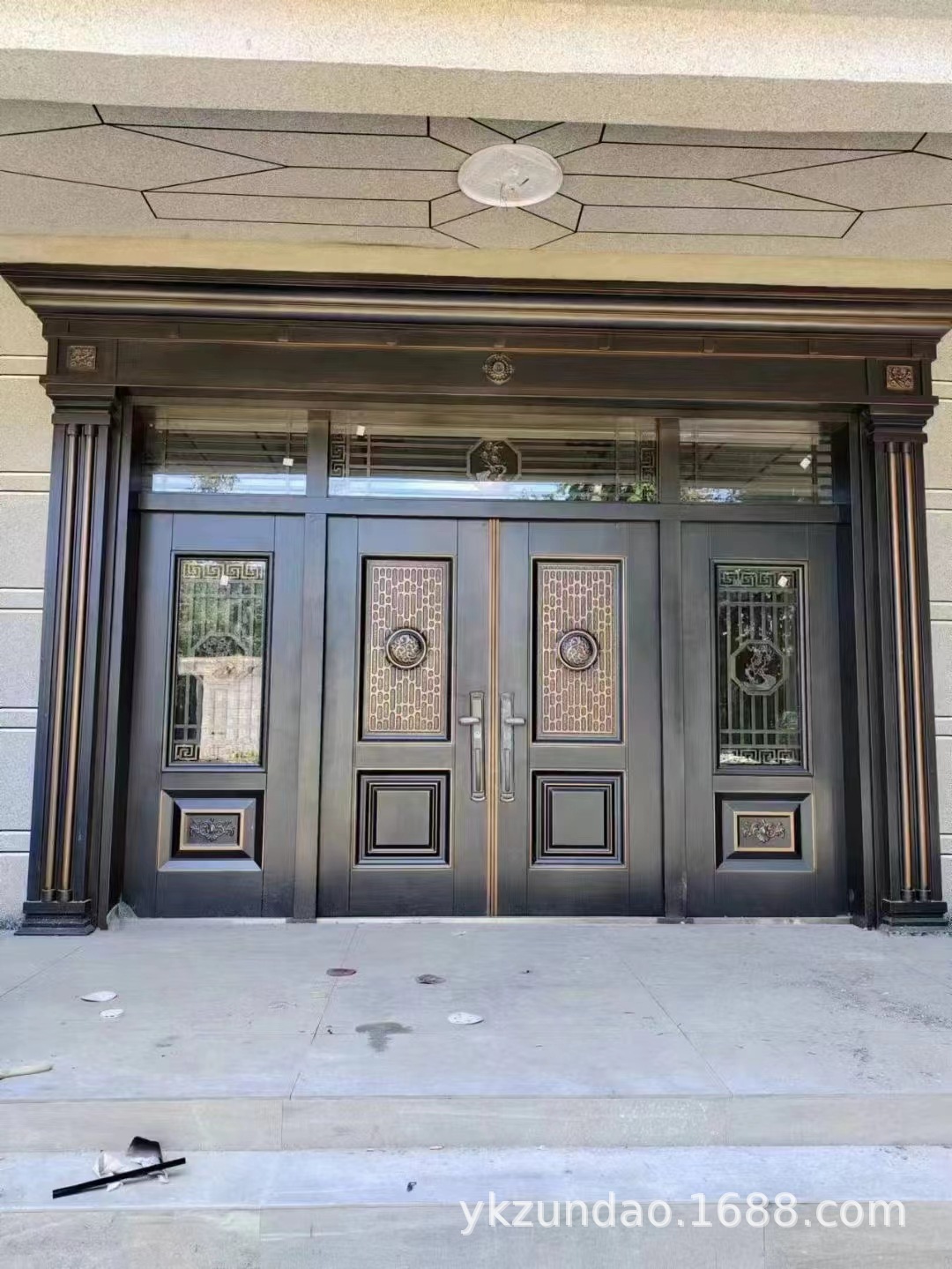 锌合金四开别墅玻璃大门