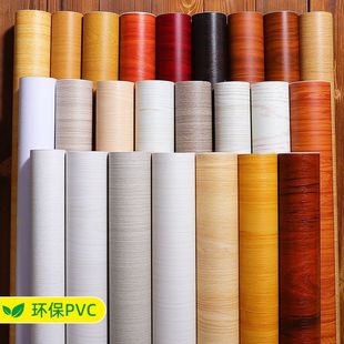 Furniture Stickers Wood Grain Self-Adhesive Wallpaper Wallpaper Waterproof Pvc Wardrobe Cabinet Countertop Table Old Door Furniture Stickers