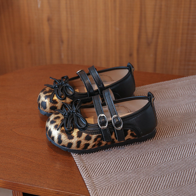 Mädchen-Mary-Janes mit Leopardenmuster – Ballerinas mit weicher Sohle für Kleinkinder bis Schulkinder, elegante Schuhe im koreanischen Stil für Schule und Partys_voghion.com