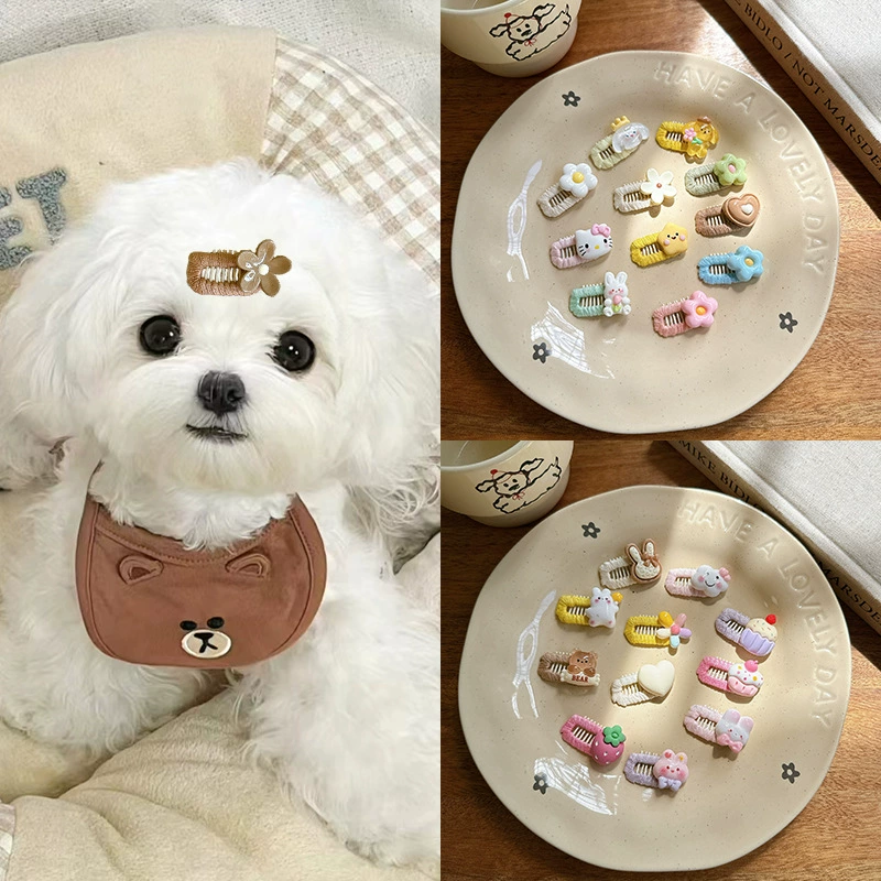 Amazon Самая продаваемая мальтийская заколка для волос Йоркширские аксессуары для волос для домашних животных Заколка для собак Супер милая оптовая продажа с фабрики
