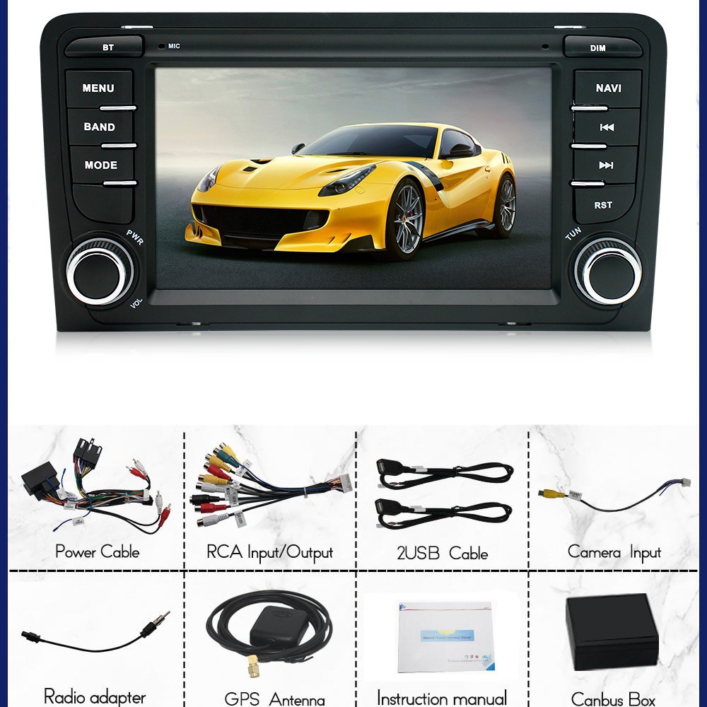 Adecuado para Audi A3 Android navegación en pantalla grande 7 pulgadas coche navegador GPS Bluetooth MP5 jugador integrado