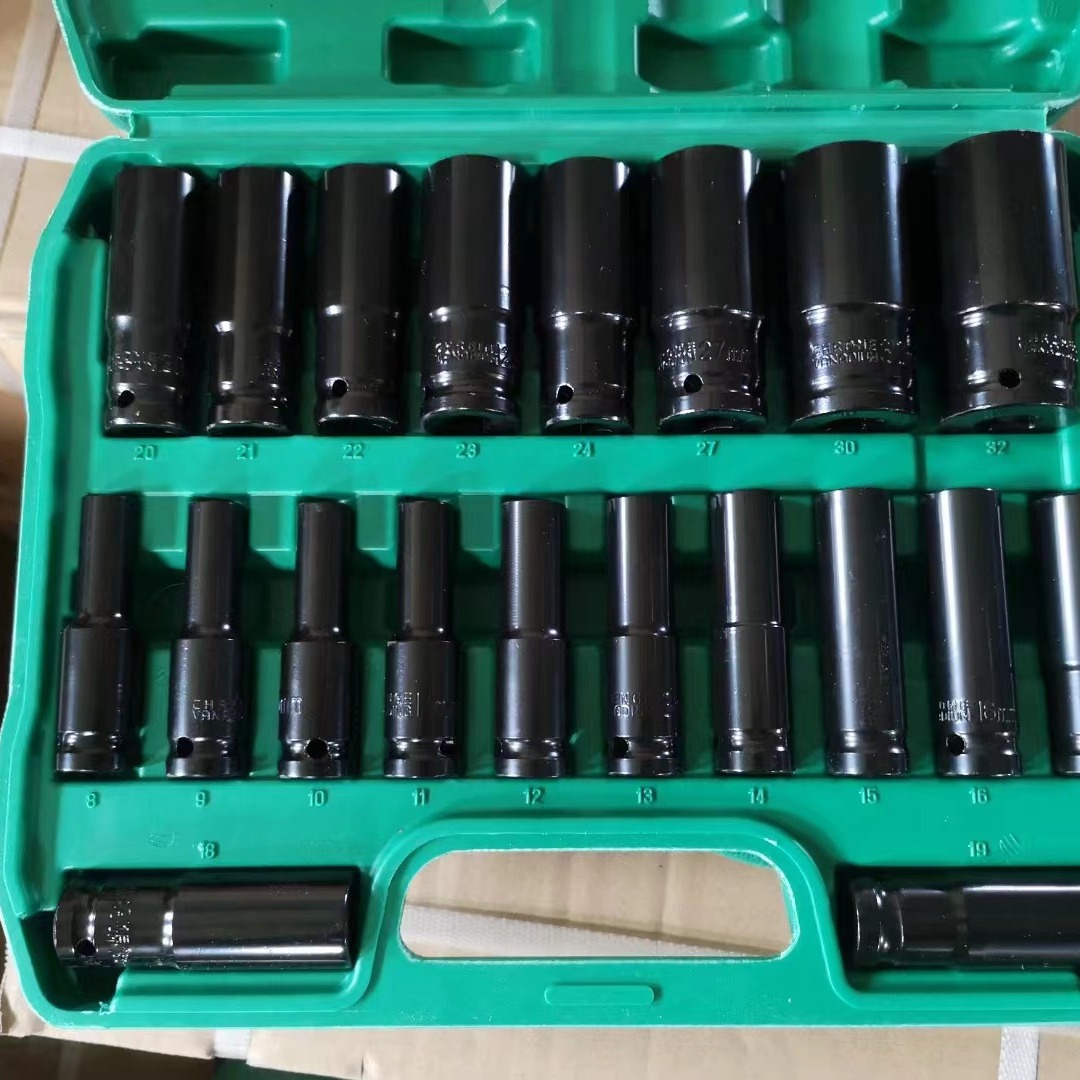 Pistola de aire pequeña neumática manga alargada 10-pieza llave eléctrica manga cabeza 8-24mm manga hexagonal alargada