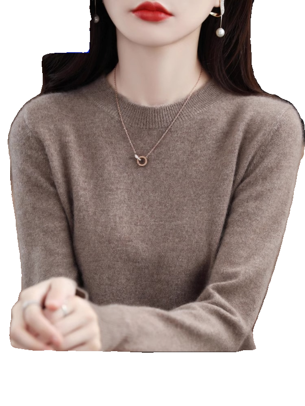 (2개) 2024 새로운 스웨터 여성의 가을 둥근 목베이스 스웨터 얇은 느슨한 내부 플러스 사이즈 니트 스웨터