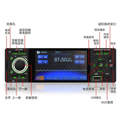 Car mp5 Supports Bluetooth Hands-Free Aux