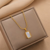 Double-sided pendant stainless steel, necklace, fashionable lightening hair dye, chain for key bag , simple and elegant design, wholesale