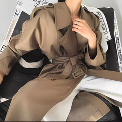 現物英倫復古ダブルボタンブランドのトレンチコート女性の韓国版気質コートの新型秋