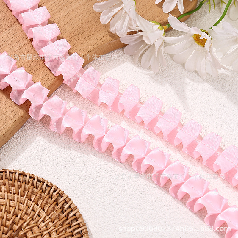 Bilateral Symmetry 2.5 Pleated Lace Handmade Lace Polyester Ruffle Card Holder Decorative Accessories Flower Shop Flowers