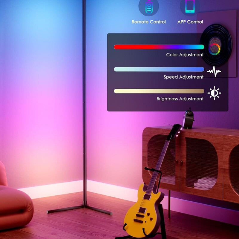LED雰囲気フロアランプRGBカラフルフロアランプ2.4G Bluetooth APPリビングルームゲーミングコーナー音声制御ライト|undefined