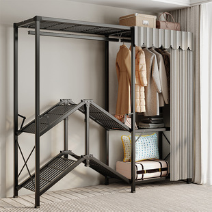 Installation-free folding wardrobe household bedroom simple assembly wardrobe cloth wardrobe for rental room durable cabinet