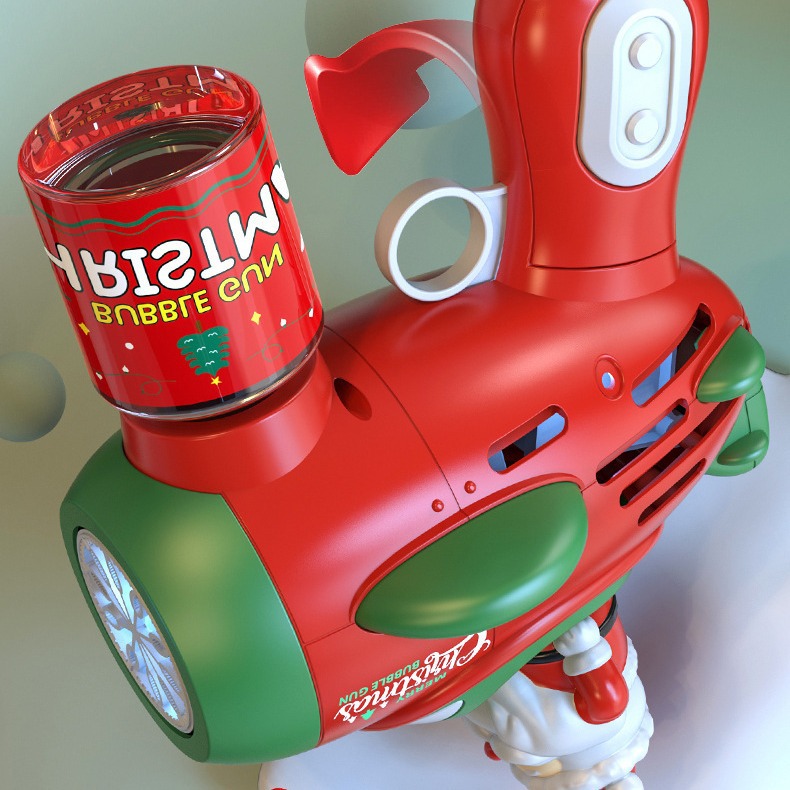 Pistola de burbujas de Navidad transfronteriza, burbujas de soplado eléctricas para niños, máquina de burbujas automática, pistola de burbujas de Navidad, Santa Claus