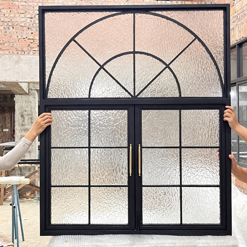 Bedroom Arched Lattice Light-Transmitting Partition Window French Retro Aluminum Alloy Glass Window Kitchen Study Floor-To-Ceiling Casement Window Bedroom Arched Lattice Light-Transmitting Partition Window French Retro Aluminum Alloy Glass Window Kitchen Study Floor-To-Ceiling Casement Window