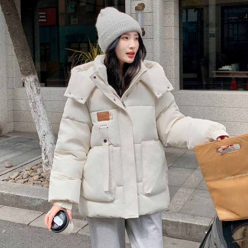 Transfronterizos abrigo de moda de invierno de mujer 2023 nuevo estilo medio y largo chaqueta de algodón suelta coreana ropa de pan image 7