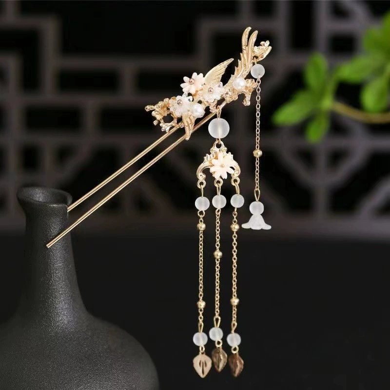 Hair accessory, Hanfu, hairgrip with tassels pearl, Chinese hairpin