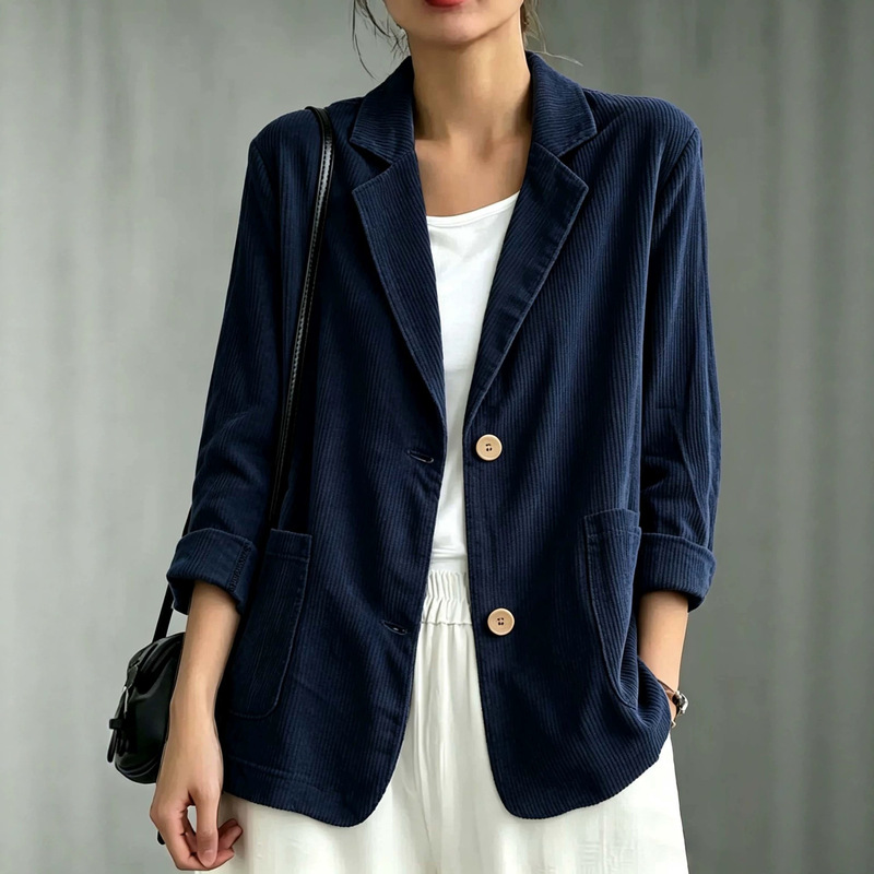 Amazon European and American cross-border foreign trade women's new autumn and winter casual versatile corduroy blazer Amazon European and American cross-border foreign trade women's new autumn and winter casual versatile corduroy blazer