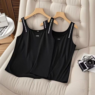 Plus Size Women's Sleeveless Tank Top for Spring and Summer, New Versatile Slimming Wide Shoulder Strap Outerwear Top
