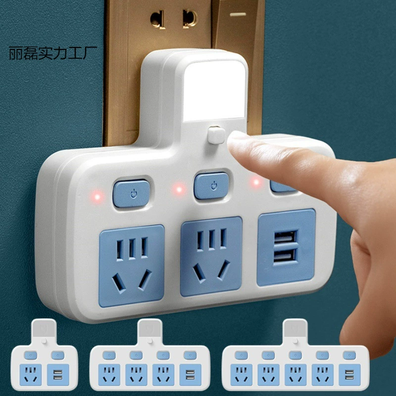 Household socket converter multi-porous panel wireless plug-in plug-in plug-in plug-in plug-in with one-turn multi-purpose plug
