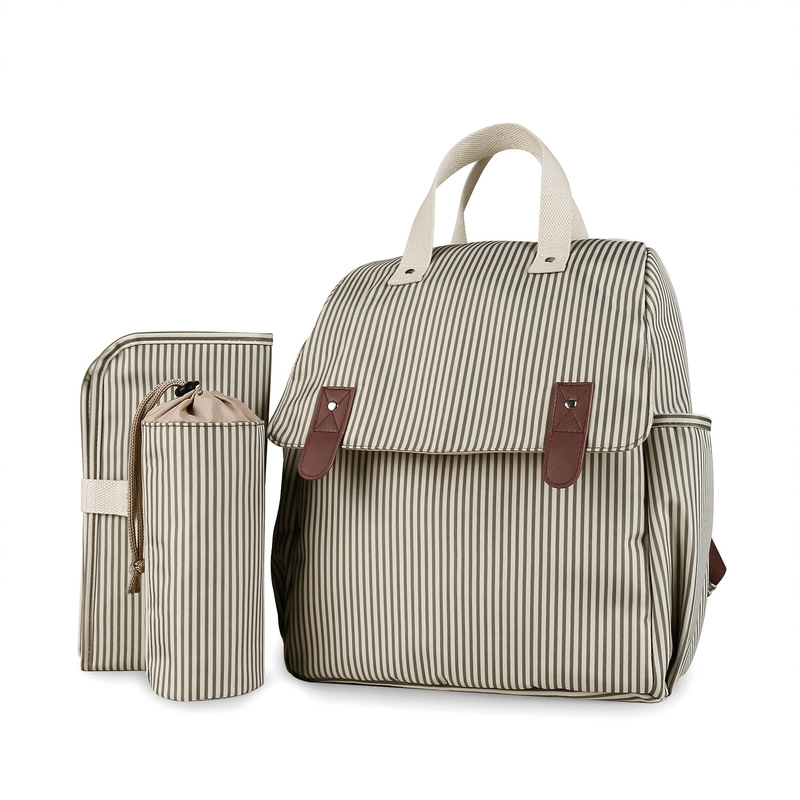 Striped Shoulders Single Shoulder Mommy Including Urine Pad Independent Bottle Bag Multifunctional Mother Bag Mother and Baby Travel Cart Bag Striped Shoulders Single Shoulder Mommy Including Urine Pad Independent Bottle Bag Multifunctional Mother Bag Mother and Baby Travel Cart Bag