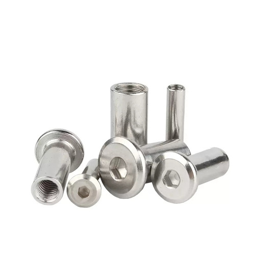 304 stainless steel beveled inner hexagonal splint nut flat head beveled edge locking nut furniture nut M3-M10