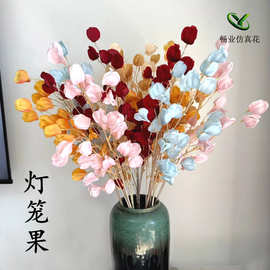 灯笼果仿真灯笼花婚庆礼堂吊顶插花家居装饰绢花灯笼果仿真灯笼花