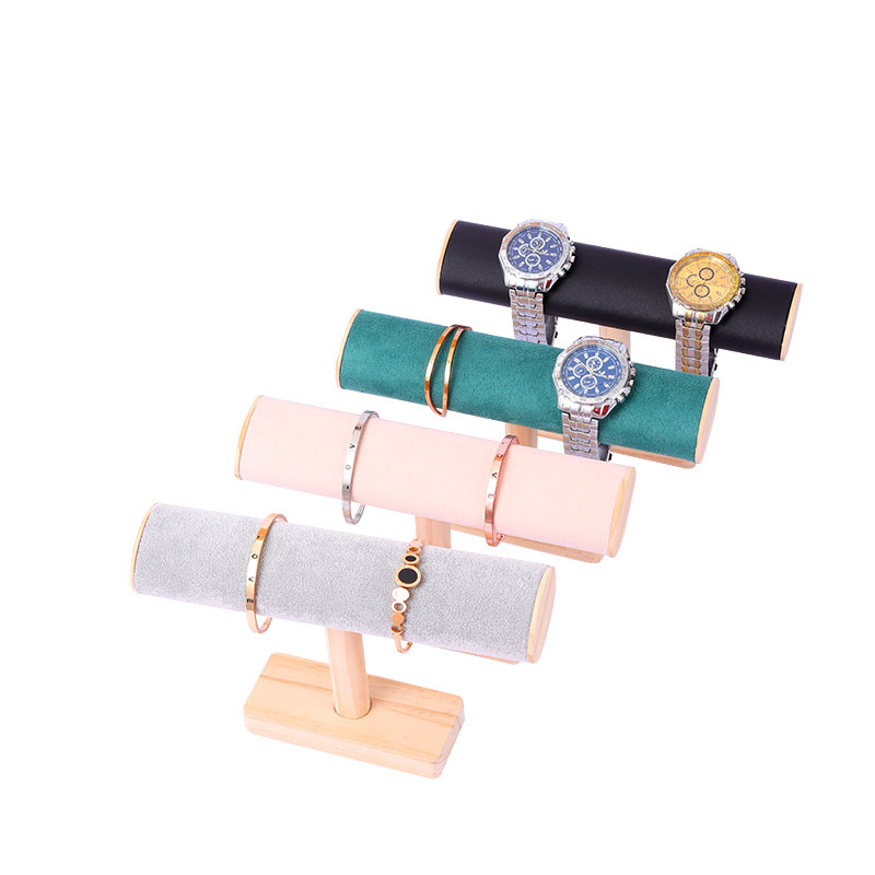 Yingyuan Natural Knob Bamboo Flat Tube Single Layer Bracelet Rack, Bead Necklace Watch Display Stand Jewelry Stand