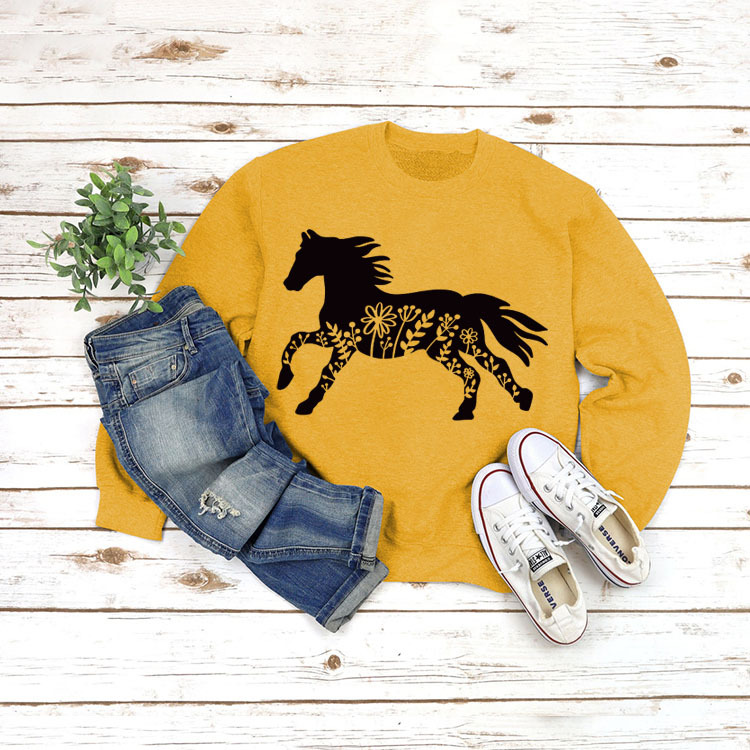 Amazon estación independiente en stock cuello redondo europeo y americano superior manga larga impresa eBay cómodo suéter transfronterizo Comercio exterior venta al por mayor