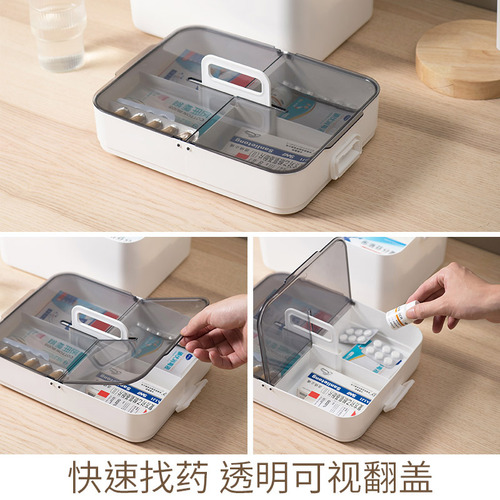 Large household medicine box medicine multi-layer medicine emergency storage box storage box plastic family small medicine box
