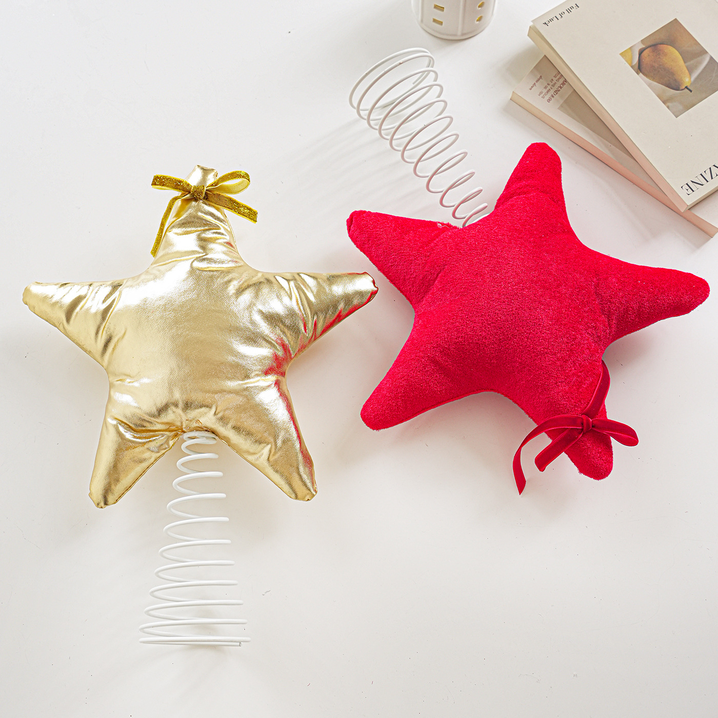 Tela transfronteriza árbol de navidad estrella estrella estrella estrella estrella decoración de la escena de Navidad props