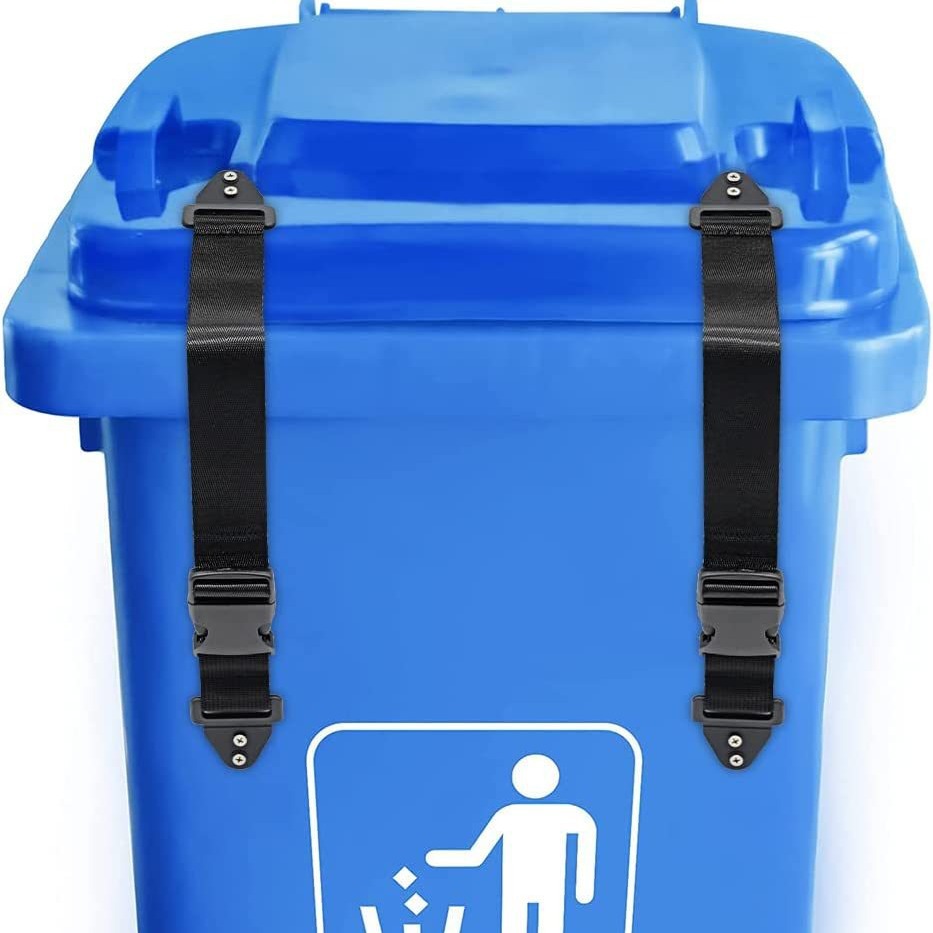 通用垃圾桶盖锁户外防止动物进入垃圾桶固定器绑带插扣款固定器锁