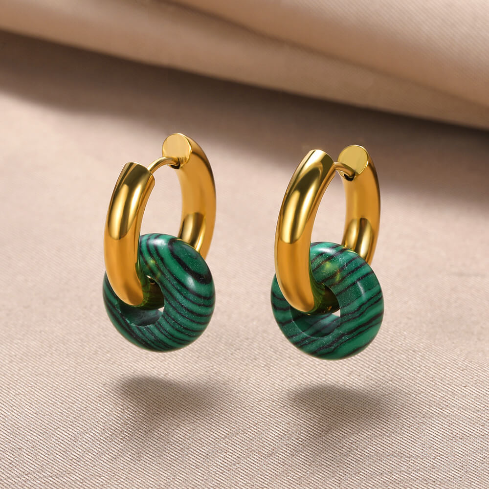 13g Weight PVD Coated Gold Plating Process 304 Stainless Steel Ear Needle Material 18K Real Gold Plated Plating Material Hoop Earrings Classification 1 Pair Quantity Date, Tea Party Occasion 304 Stainless Steel Material Geometric Pattern Women's Gender Classic Style Style Plating Craft 1 Pair Classic Style Geometric Plating Natural Stone Metal Hoop Earrings 14